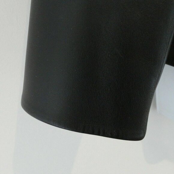 NWT OSCAR DE LA RENTA Black Leather & Boucle Twill Tweed Zip Front Jacket 8 - Picture 4 of 8